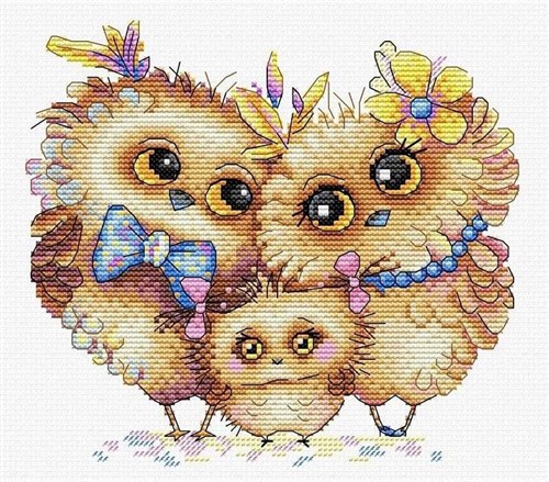 Bird Family Cross Stitch Kit