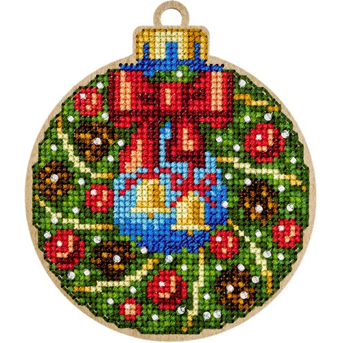 Ornament Cross Stitch On Wood