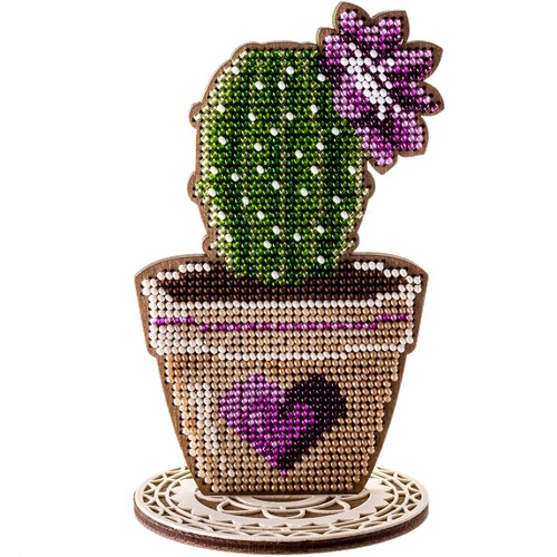 Cactus Beadwork Kit On Wood