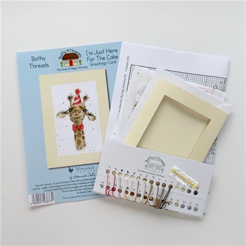 I'm Just Here For The Cake Greeting Card Cross Stitch Kit