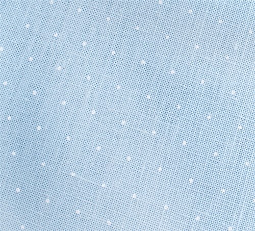 Precut Zweigart Cashel 28 count - Blue With White Mini Dots