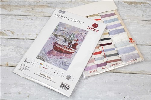 Santa Fishing Cross Stitch Kit