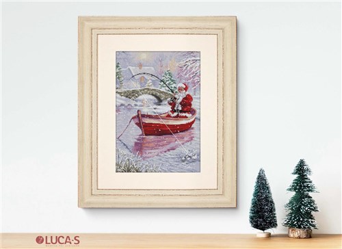 Santa Fishing Cross Stitch Kit