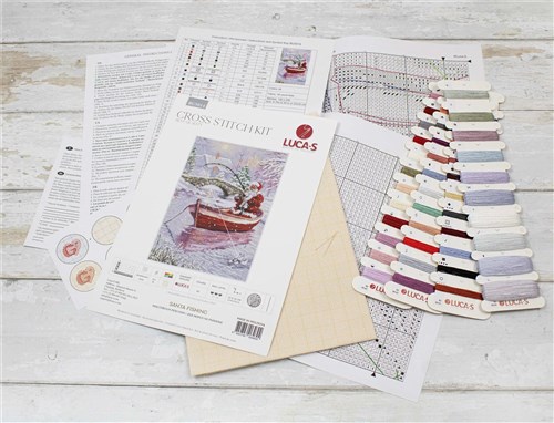 Santa Fishing Cross Stitch Kit