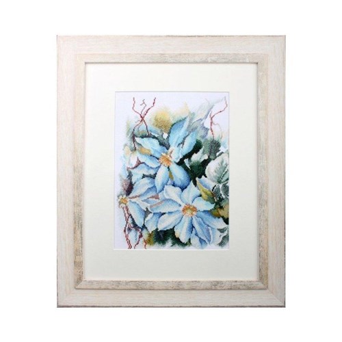 Blue Clematis Cross Stitch Kit