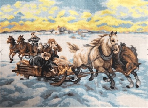 Needlepoint Canvas For Halfstitch W/O Yarn - Sleigh Ride