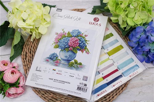 Vase With Hydrangea Cross Stitch Kit