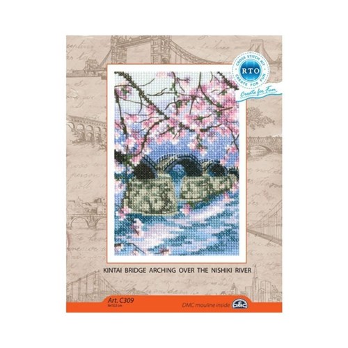 Kintai Bridge Arching Over The Nishiki River Cross Stitch Kit