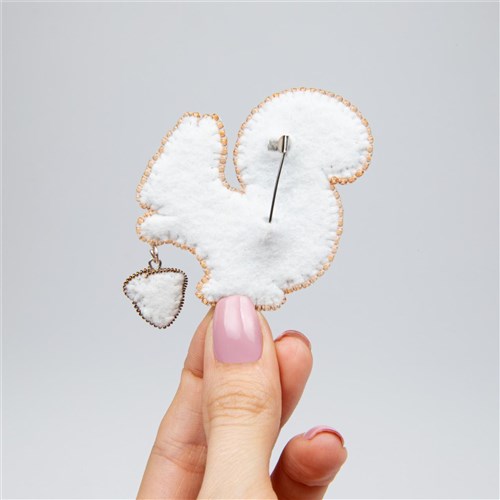 Squirrel Brooch Beadwork Kit
