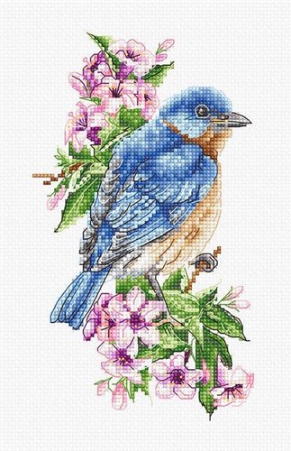 Blue Bird On The Branch Cross Stitch Kit