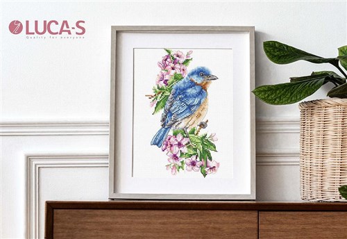 Blue Bird On The Branch Cross Stitch Kit