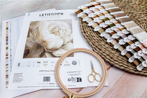 Peony Cross Stitch Kit