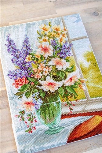 Flowers At The Window Cross Stitch Kit
