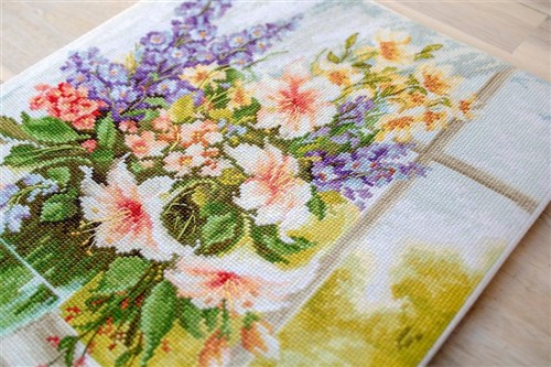 Flowers At The Window Cross Stitch Kit