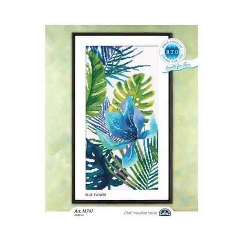 Blue Fower Cross Stitch Kit