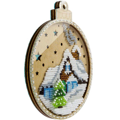 Ornament Bead Embroidery Kit On Wood