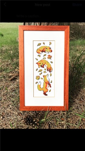 Foxes In Leaves Cross Stitch Kit