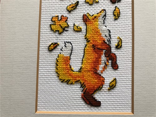Foxes In Leaves Cross Stitch Kit