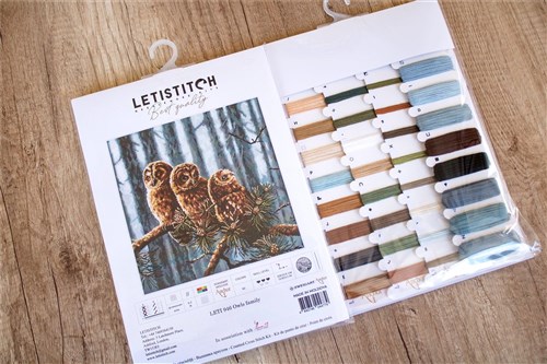 Counted Cross Stitch Kit Owls Family