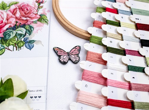 Pink Bloom Cross Stitch Kit