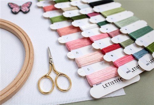 Pink Bloom Cross Stitch Kit