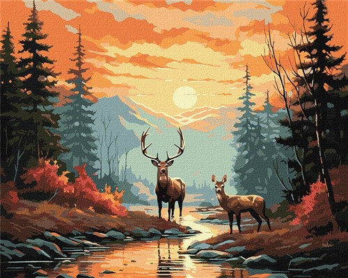 Paint By Numbers Kit Refined Deers