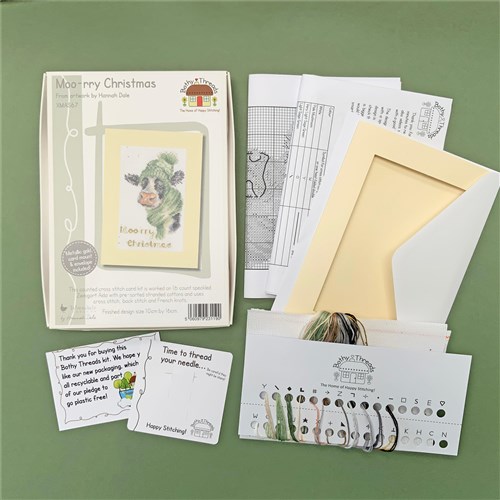 Moo-rry Christmas  XMAS67 Counted Cross Stitch Kit