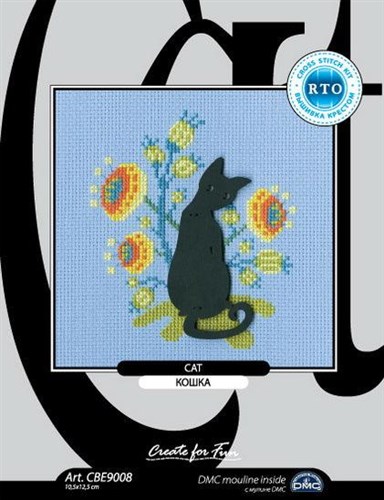 Cat CBE9008 Cross stitch kits with plywood form