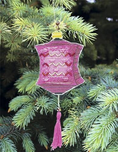 Christmas tree toy. Plastic Canvas Cross-stitch kit T-42C Colorful lanterns