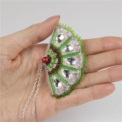 BP-303C Beadwork kit for creating brooch Crystal Art "Fan"