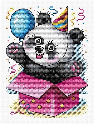 Cartoon Panda SM-598 Counted Cross-Stitch Kit