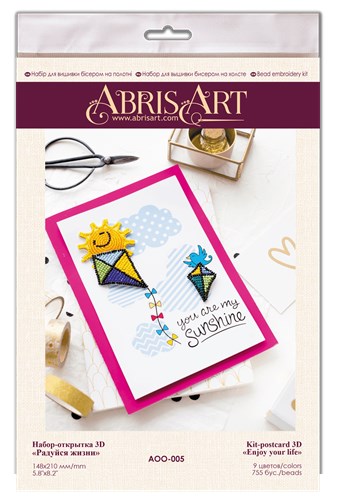 Postcard cross-stitch kit - Be pleased of your life! AOO-005