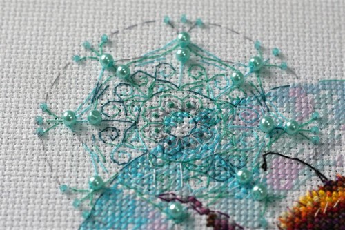 Cross-stitch kit Caramel spider web AH-085