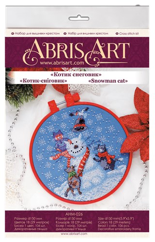 Cross stitch kit Snowman cat AHM-026