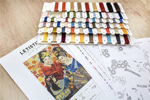Counted Cross Stitch Kit Geisha Song L8018