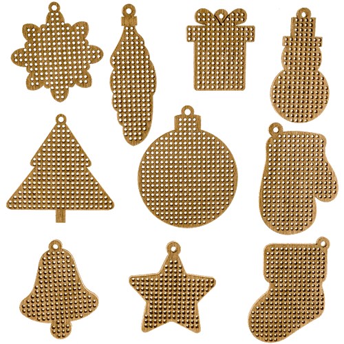 Set of blanks for embroidery on wood FLSW-007