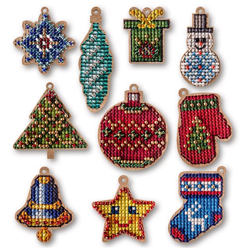 Set of blanks for embroidery on wood FLSW-007