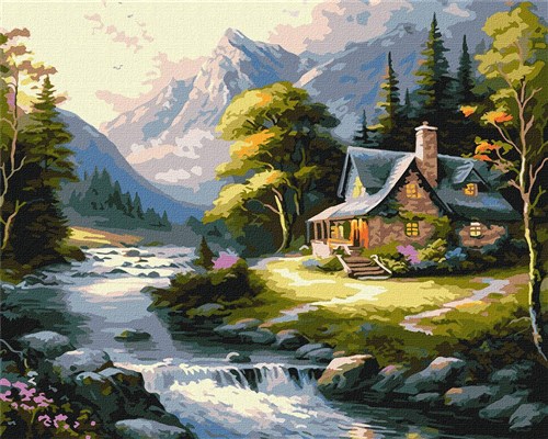 Painting by Numbers kit House in the mountains KHO6329