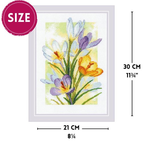 Spring Glow. Crocuses R2190 Counted Cross Stitch Kit