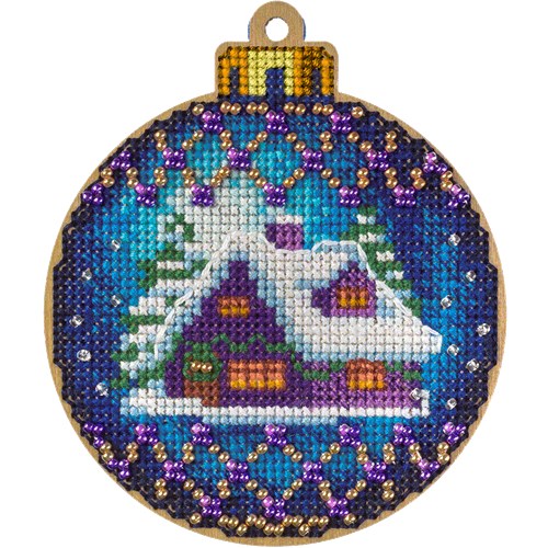 Cross-stitch kit on wood FLW-019