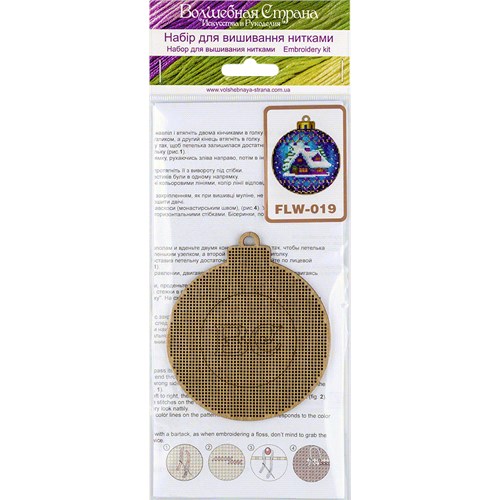 Cross-stitch kit on wood FLW-019