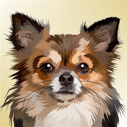 Dog Portrait WD2305 14.9 x 14.9 inches Wizardi Diamond Painting Kit