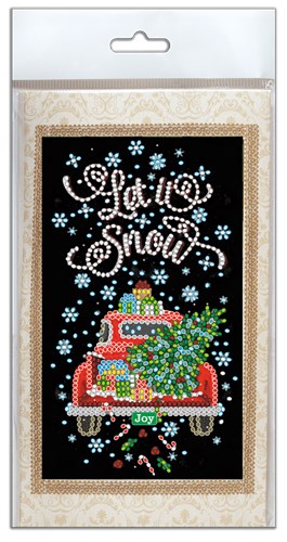 Postcard cross-stitch kit - Snow holiday AO-152