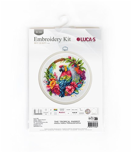 The Tropical Parrot BC201L Counted Cross-Stitch Kit