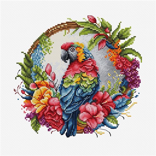 The Tropical Parrot BC201L Counted Cross-Stitch Kit