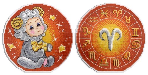 Zodiac Signs. Aries SR-695 Plastic Canvas Counted Cross Stitch Kit