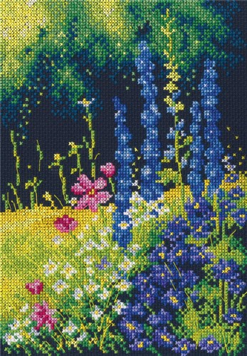 Delphinium and cosmos M626 Counted Cross Stitch Kit