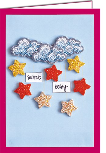 Postcard cross-stitch kit - Among stars and clouds AOO-001
