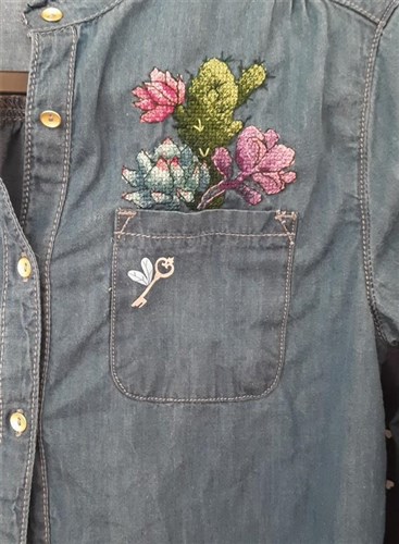 Cactuses Cross Stitch on Clothes kit B-240 / SV-240