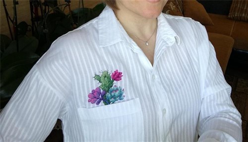 Cactuses Cross Stitch on Clothes kit B-240 / SV-240